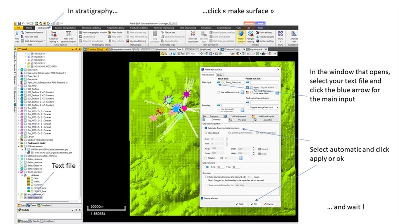 Importing bathymetric data in Petrel means that depth files must be converted to the time domain.